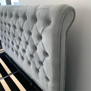 Queen size Deep tufted gas lift storage bed frame grey NEW in boxes