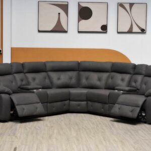 Corner recliner Rhino fabric charcoal grey NEW in boxes