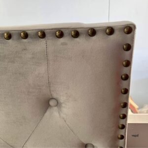 Gas lift storage bed frame grey velvet with 130cm Tall headboard NEW in boxes